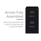 Classificatore verticale a 2 cassetti Hirsh 22" nero: Struttura in acciaio, certificato GreenGuard e ANSI/BIFMA, nessun assemblaggio richiesto