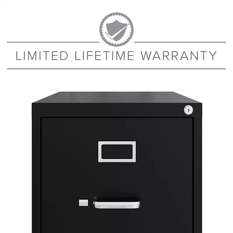 Classificatore verticale a 2 cassetti Hirsh 22" nero: Struttura in acciaio, certificato GreenGuard e ANSI/BIFMA, nessun assemblaggio richiesto
