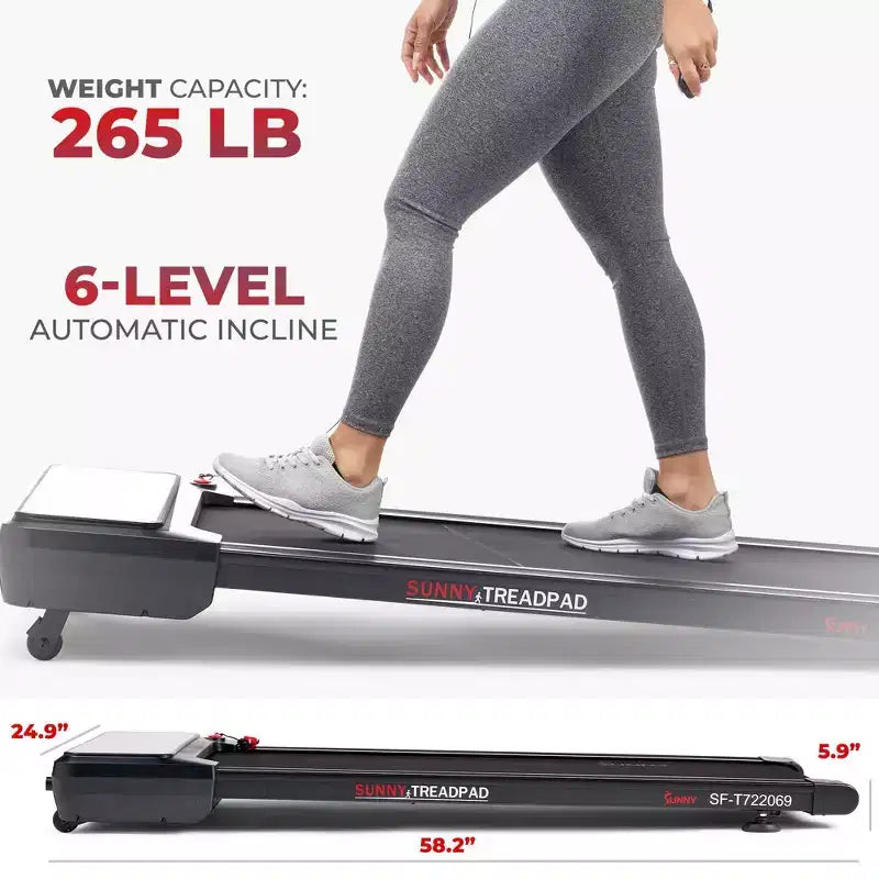 Tapis Roulant Inclinabile Automatico Compatto Sunny Health & Fitness Sleek Stride Smart
