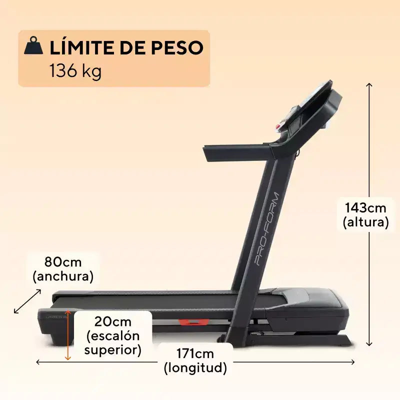 Tapis roulant elettrico ProForm Carbon TL