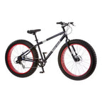 Mongoose Dolomite, Bici da montagna da uomo con pneumatici fat da 26", blu scuro/rosso