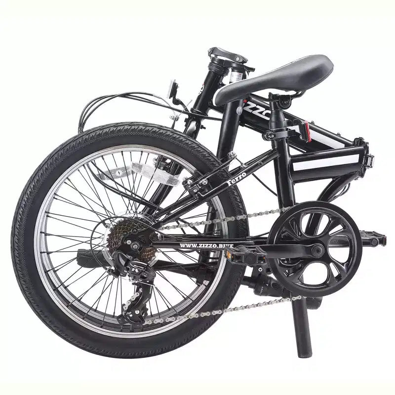 Bicicletta Pieghevole ZiZZO Ferro 7 Velocità Acciaio 20" - Nera