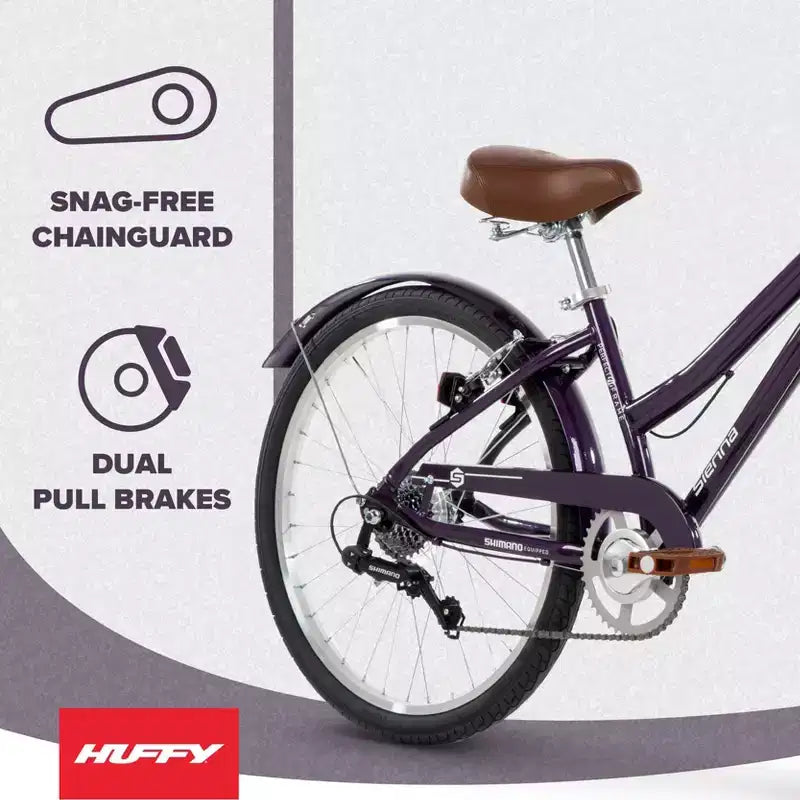 Bicicletta Huffy Sienna 24" G MLT SPD Comfort - Melanzana lucida