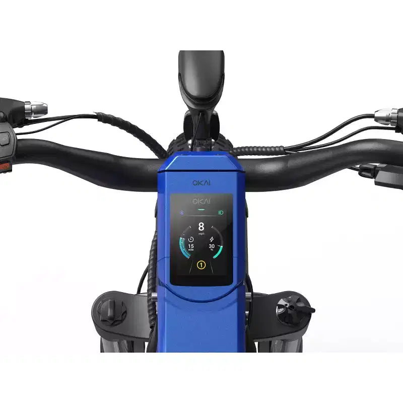 Bici elettrica da montagna OKAI Ranger 26" Step Over - Blu Mariner
