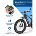 Bici elettrica da montagna Hiboy Adult P6 26" con telaio alto - Nera