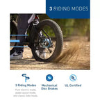 Bici elettrica da montagna Hiboy Adult P6 26" con telaio alto - Nera