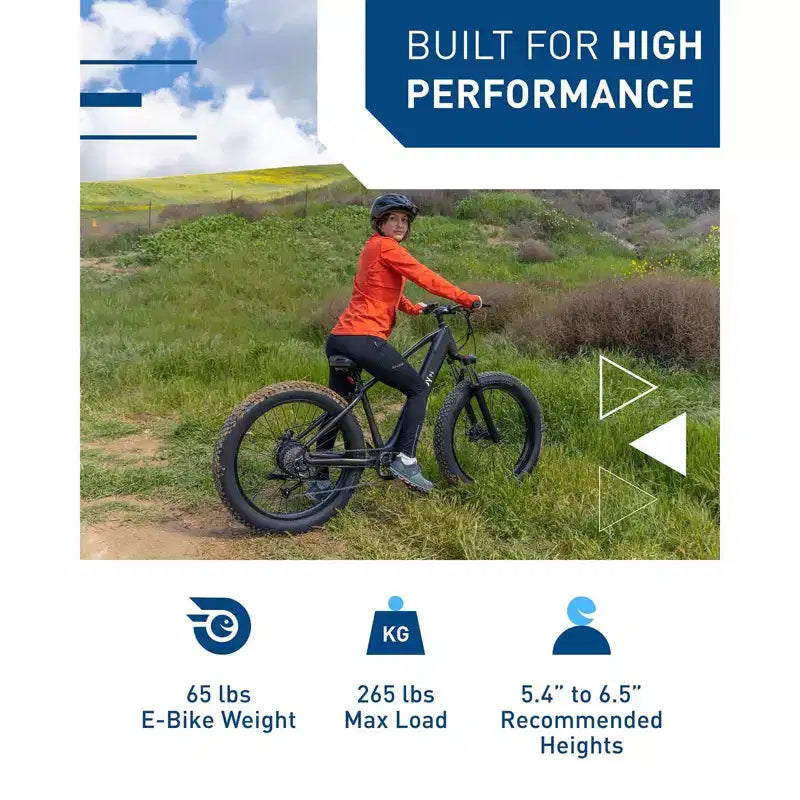 Bici elettrica da montagna Hiboy Adult P6 26" con telaio alto - Nera