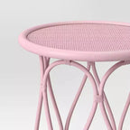 Rattan Kids' Bedside Table Coral - Pillowfort™: Pink Rattan Nightstand, No Assembly, Ethical Handcraft Certified