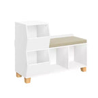 RiverRidge Kids' Catch-All Cubby Storage Organizer Bench with Toy Storage Shelves and Cushioned Seat for Reading Nook and Playroom White