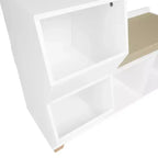 Panca contenitore RiverRidge Kids' Catch-All Cubby, con ripiani per giocattoli e seduta imbottita per angolo lettura e sala giochi, bianca