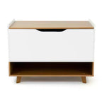 Humble Crew Morgan Mid-Century Kids' Toy Chest with Soft Close Lid and Storage Shelf Wood/White