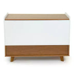 Humble Crew Morgan Mid-Century Kids' Toy Chest with Soft Close Lid and Storage Shelf Wood/White
