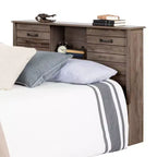 Testiera libreria completa Ulysses con ante, Rovere autunnale - South Shore: Full Size, Moderna, Legno, Marrone