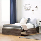 Full Ulysses Mates Kids' Bed with 3 Drawers Fall Oak - South Shore: Modern Full Size Bed Frame, Storage, Unupholstered