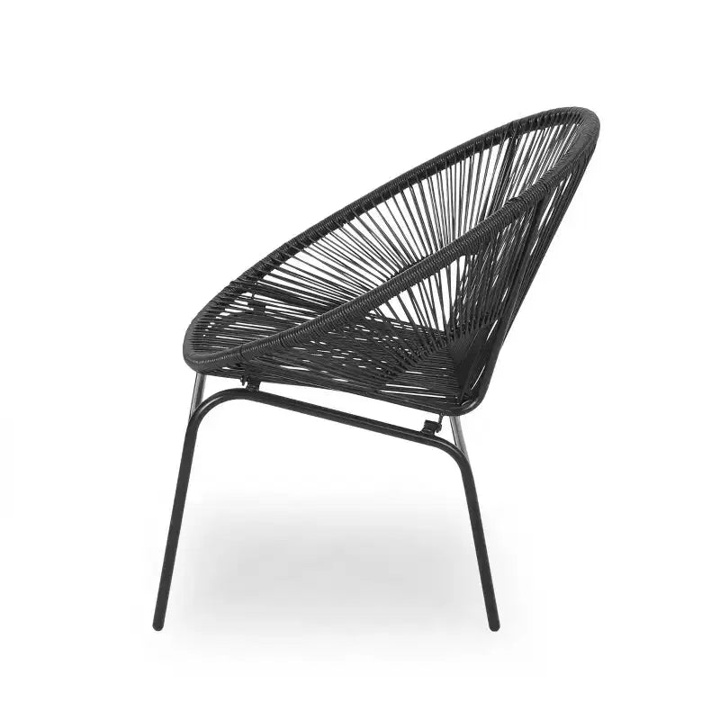 Outdoor Rattan Chairs Set Of 2, Patio Dining Chairs With Woven Backrest, Bistro Chairs With Metal Legs, Accent Chairs For Backyard, Garden