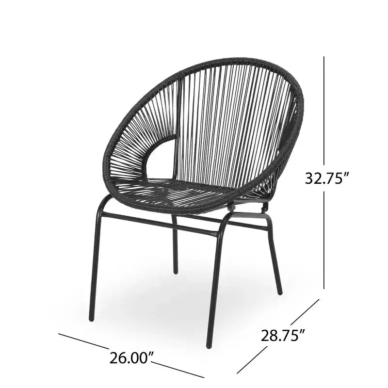 Outdoor Rattan Chairs Set Of 2, Patio Dining Chairs With Woven Backrest, Bistro Chairs With Metal Legs, Accent Chairs For Backyard, Garden