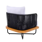 Christopher Knight Home Ivan Rope Woven Acacia and Iron Frame Club Chairs (Set of 2)