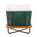 Christopher Knight Home Ivan Rope Woven Acacia and Iron Frame Club Chairs (Set of 2)
