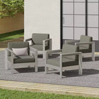 Christopher Knight Home Aviara Poltrona da esterno in alluminio con cuscini (set da 4), argento/kaki