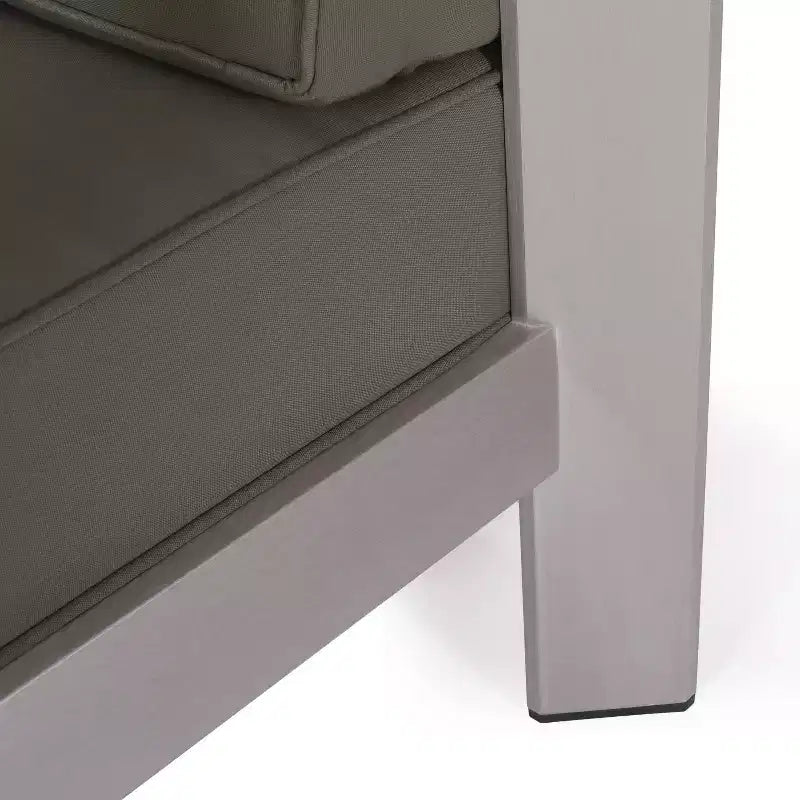 Christopher Knight Home Aviara Poltrona da esterno in alluminio con cuscini (set da 4), argento/kaki