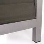 Christopher Knight Home Aviara Poltrona da esterno in alluminio con cuscini (set da 4), argento/kaki