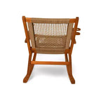 Sedia a Dondolo Aspect Living Vega con Portabibite, Finitura Naturale, Sedia in Legno per Patio, Giardino, Uso Interno ed Esterno - Robusta Struttura in Legno