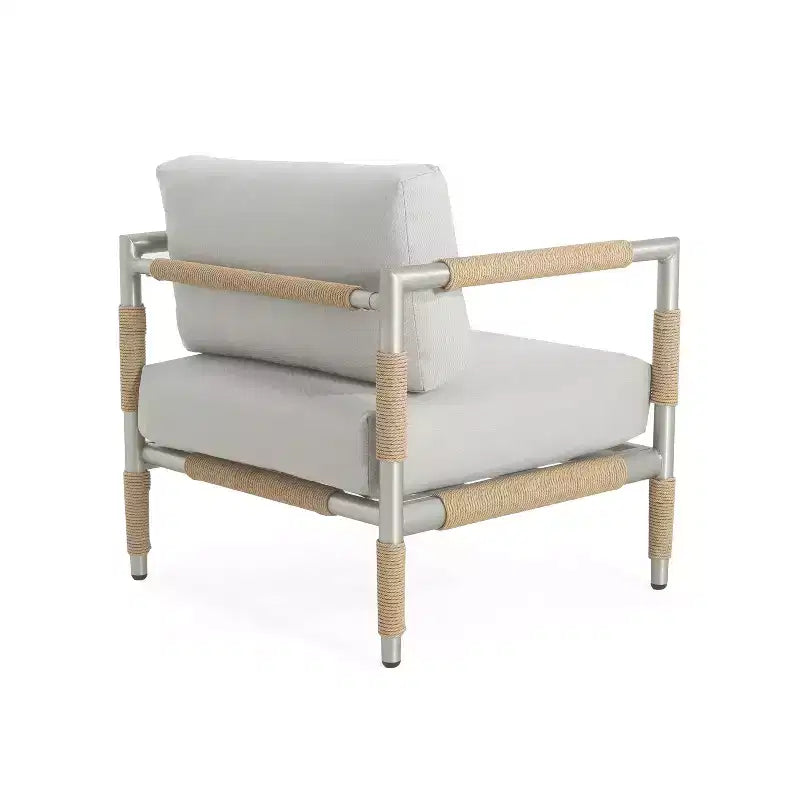Christopher Knight Home Sedia Wevin in alluminio con cuscini, grigio chiaro