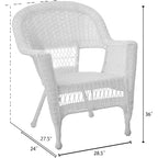 HomeStock Zen Zone Chair Set of 2, Durable Resin Wicker, Weather-Resistant with Cushions