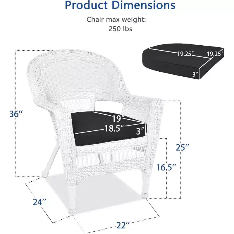 HomeStock Zen Zone Chair Set of 2, Durable Resin Wicker, Weather-Resistant with Cushions
