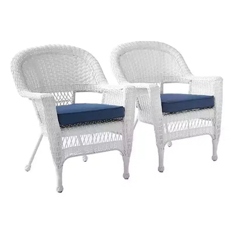 HomeStock Zen Zone Chair Set of 2, Durable Resin Wicker, Weather-Resistant with Cushions