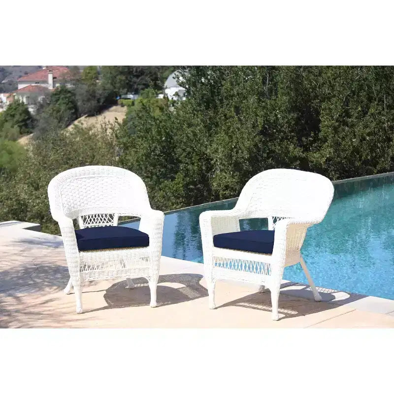 HomeStock Zen Zone Chair Set of 2, Durable Resin Wicker, Weather-Resistant with Cushions