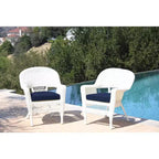 HomeStock Zen Zone Chair Set of 2, Durable Resin Wicker, Weather-Resistant with Cushions