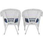HomeStock Zen Zone Chair Set of 2, Durable Resin Wicker, Weather-Resistant with Cushions