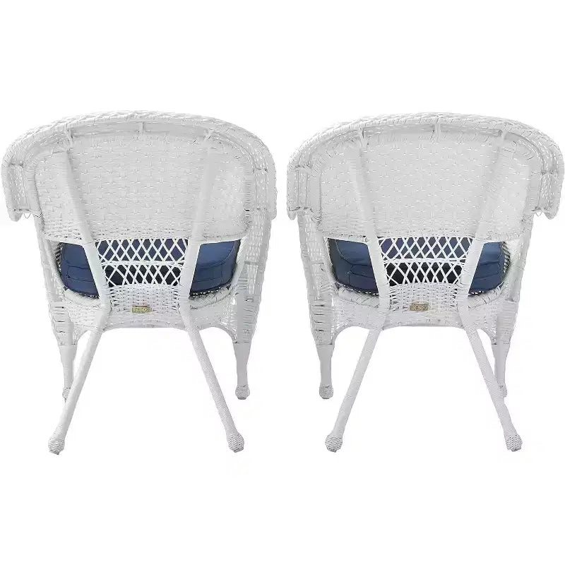 HomeStock Zen Zone Chair Set of 2, Durable Resin Wicker, Weather-Resistant with Cushions