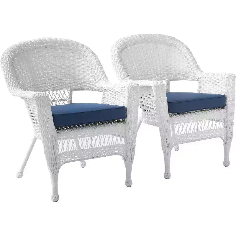 HomeStock Zen Zone Chair Set of 2, Durable Resin Wicker, Weather-Resistant with Cushions