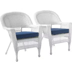 HomeStock Zen Zone Chair Set of 2, Durable Resin Wicker, Weather-Resistant with Cushions