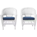 HomeStock Zen Zone Chair Set of 2, Durable Resin Wicker, Weather-Resistant with Cushions