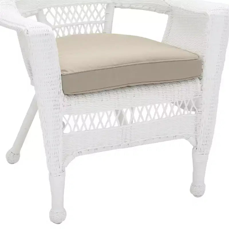 HomeStock Zen Zone Chair Set of 2, Durable Resin Wicker, Weather-Resistant with Cushions