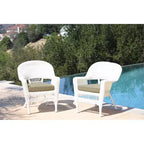 HomeStock Zen Zone Chair Set of 2, Durable Resin Wicker, Weather-Resistant with Cushions
