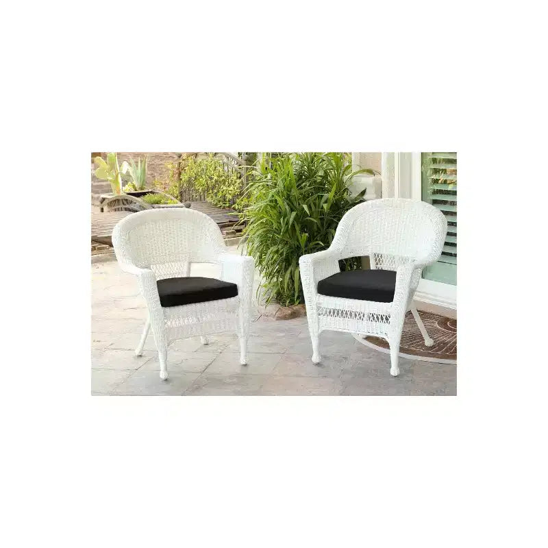 HomeStock Zen Zone Set di 2 sedie, in resistente vimini di resina, resistente agli agenti atmosferici con cuscini