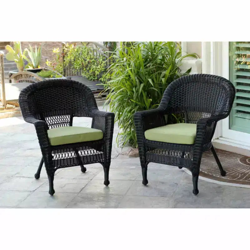 HomeStock Honey Wicker Chair with Cushion