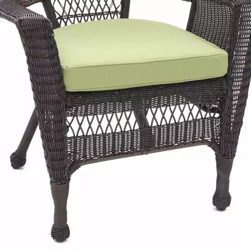 HomeStock Honey Wicker Chair with Cushion