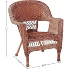 HomeStock Honey Wicker Chair with Cushion