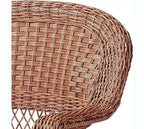 HomeStock Honey Wicker Chair with Cushion