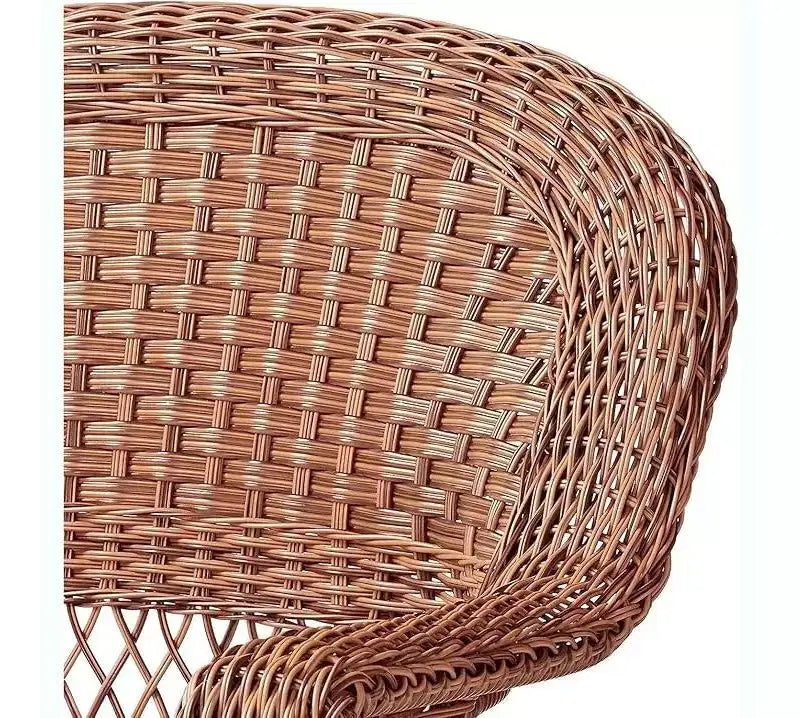 HomeStock Honey Wicker Chair with Cushion