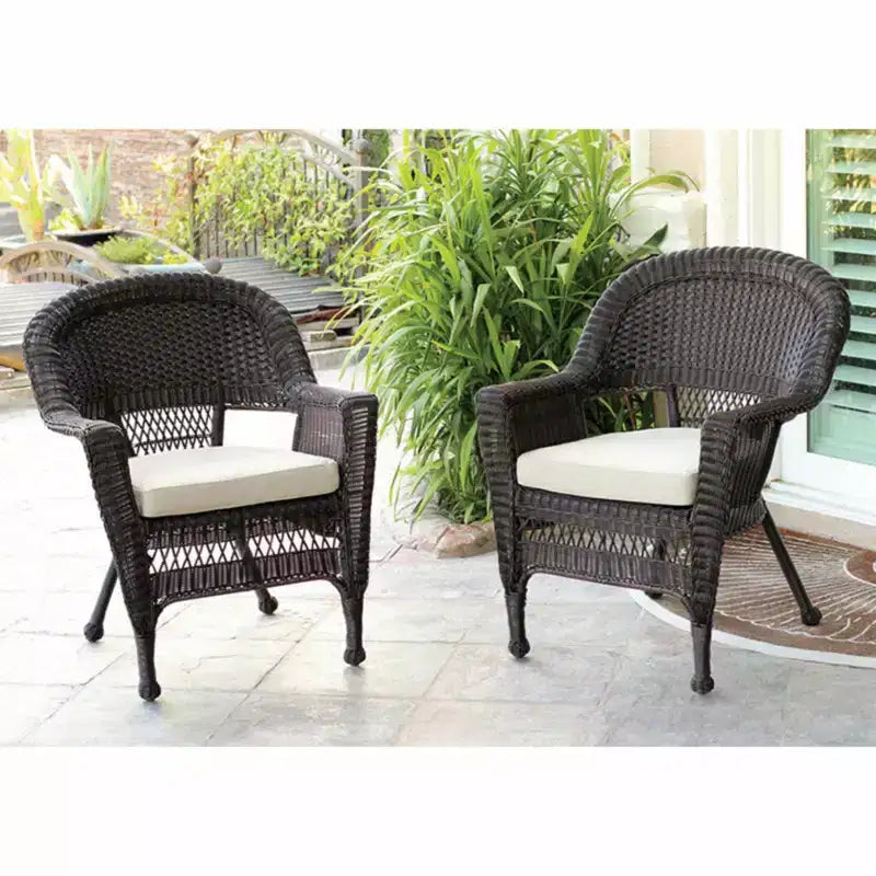 HomeStock Honey Wicker Chair with Cushion