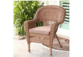 HomeStock Honey Wicker Chair with Cushion