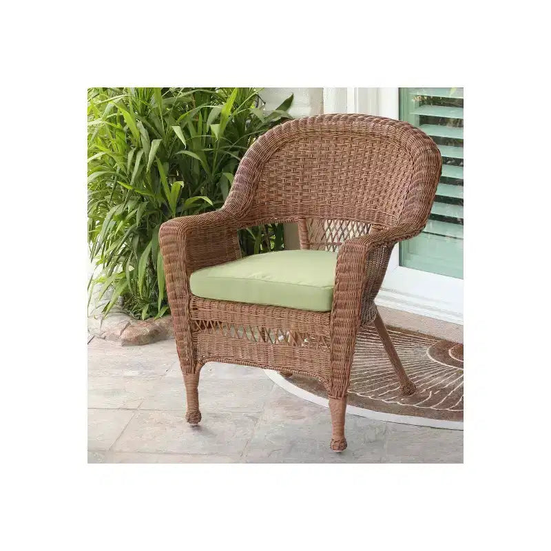 Sedia HomeStock Honey in vimini con cuscino