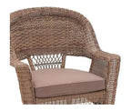 HomeStock Honey Coastal Craftsman Chair Set of 2 with Cushions