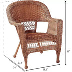 HomeStock Honey Coastal Craftsman Chair Set of 2 with Cushions